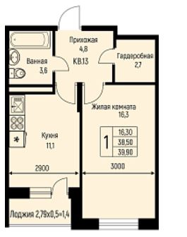 Однокомнатная в Литер 8