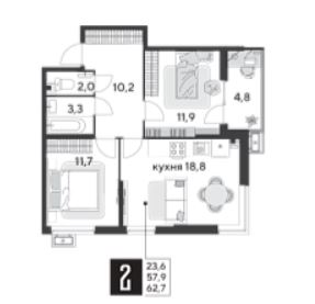 Двухкомнатная в Литер 31