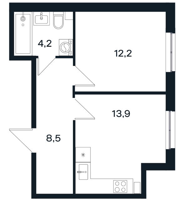 Однокомнатная в Литер 10 очередь 3