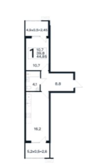 Однокомнатная в Литер 18 очередь 02