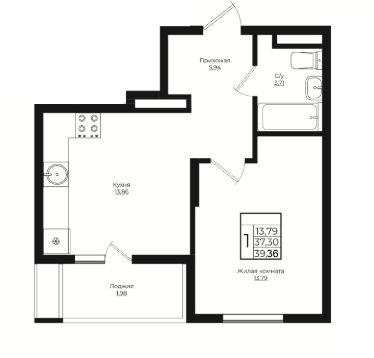 Однокомнатная в Литер 3
