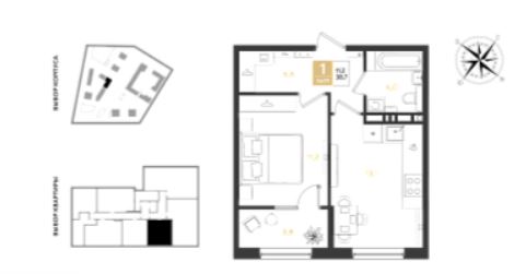 Однокомнатная в Литер 14