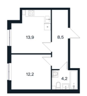 Однокомнатная в Литер 9 очередь 3