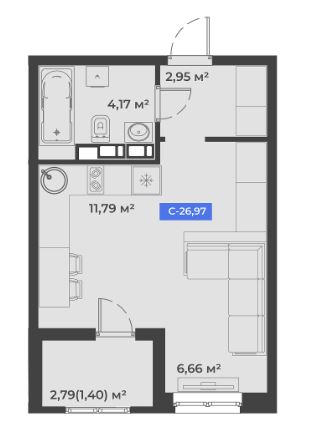 Студия в Литер 1