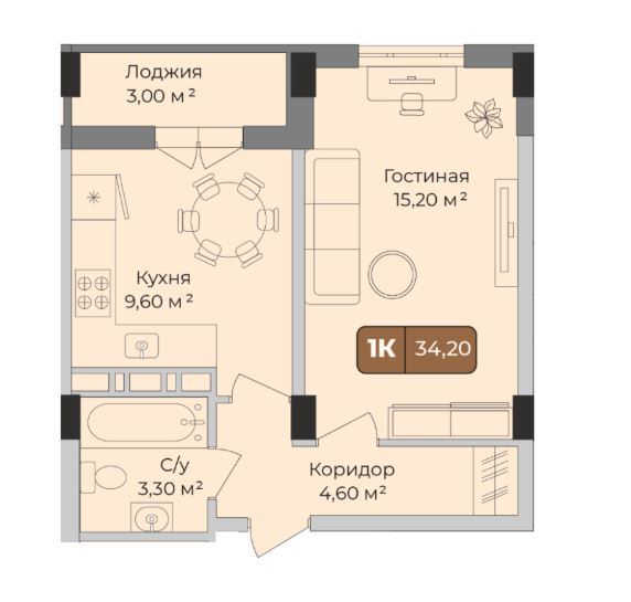 Однокомнатная в Литер 3