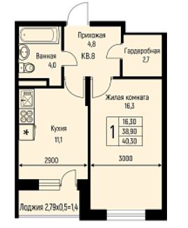 Однокомнатная в Литер 8