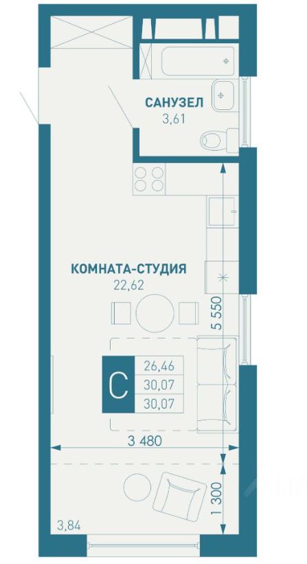 Студия в Литер 1
