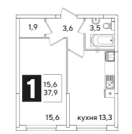 Однокомнатная в Литер 42