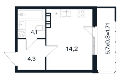 Студия в Литер 13 очередь 3