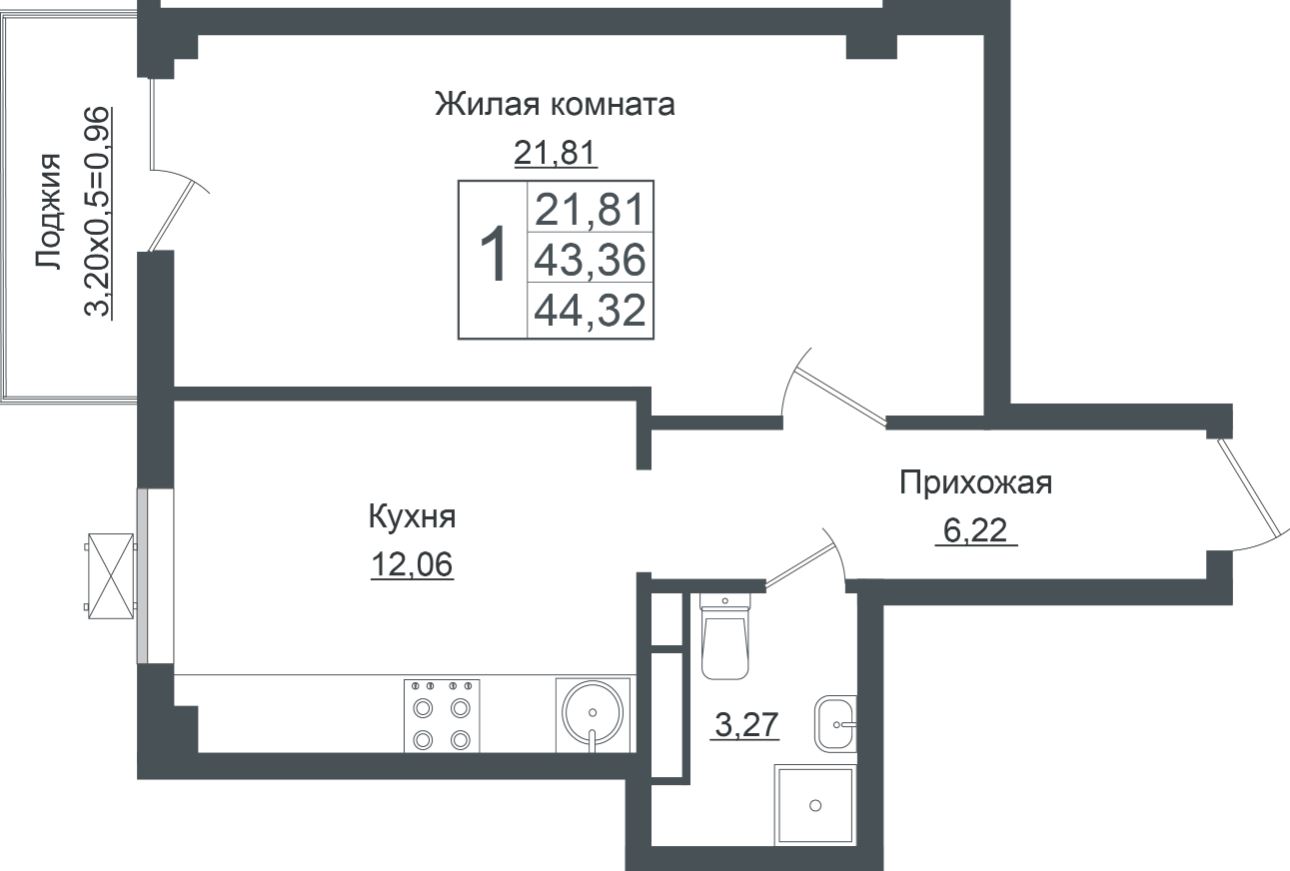 Однокомнатная в Литер 7