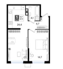 Однокомнатная в Литер 13