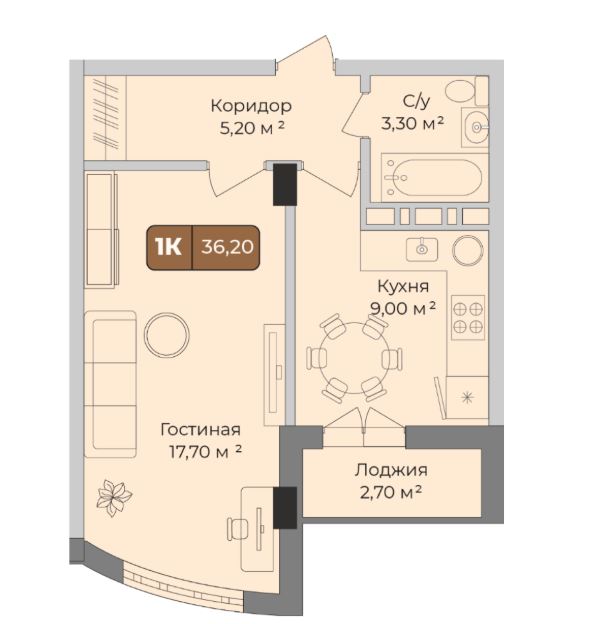 Однокомнатная в Литер 3