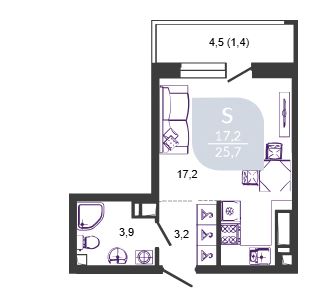 Студия в Литер 1 Очередь 1