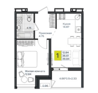 Однокомнатная в Литер 2