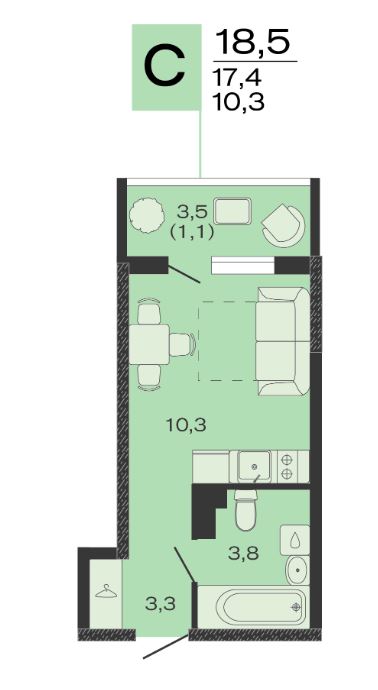 Студия в Литер 1