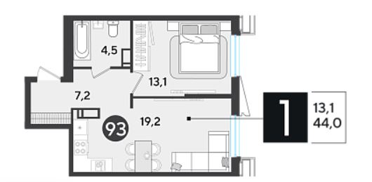 Однокомнатная в Литер 18