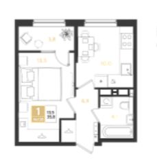 Однокомнатная в Литер 6