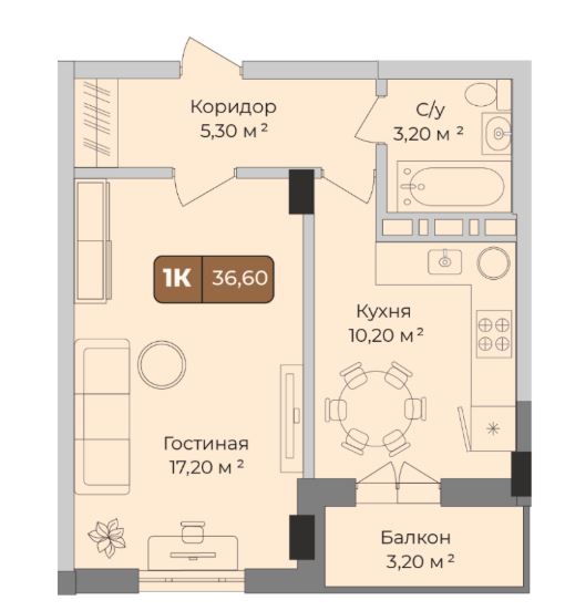 Однокомнатная в Литер 3