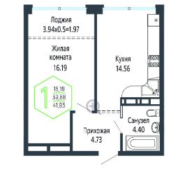 Однокомнатная в Литер 2