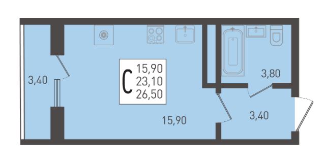 Студия в Литер 2
