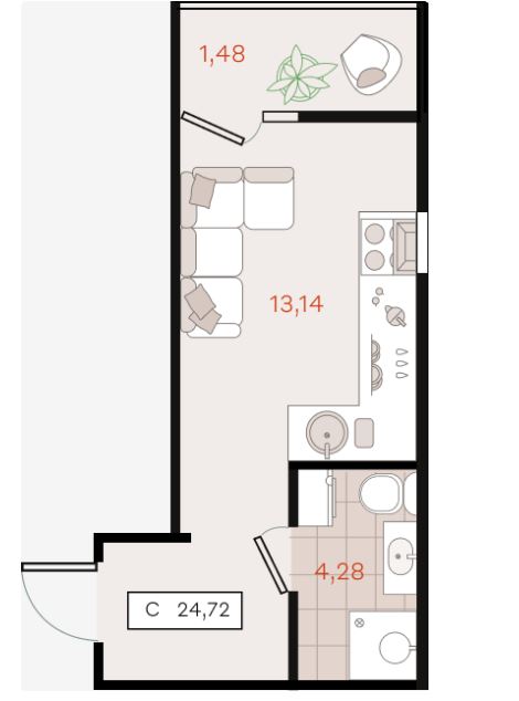 Студия в Литер 7