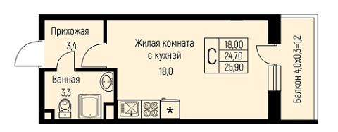 Студия в Литер 14