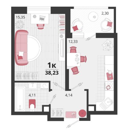 Однокомнатная в Литер 13