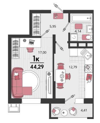 Однокомнатная в Литер 18