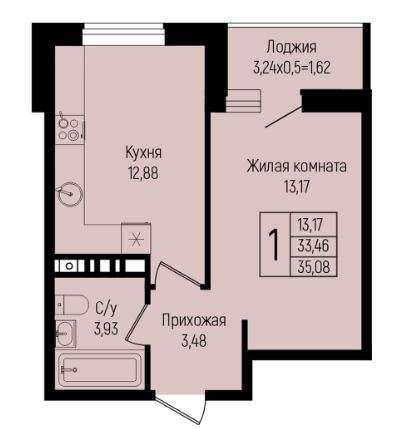 Однокомнатная в 2 Очередь