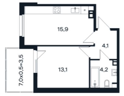 Однокомнатная в Литер 12 очередь 3