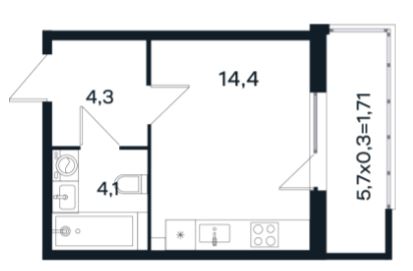Студия в Литер 10 очередь 3