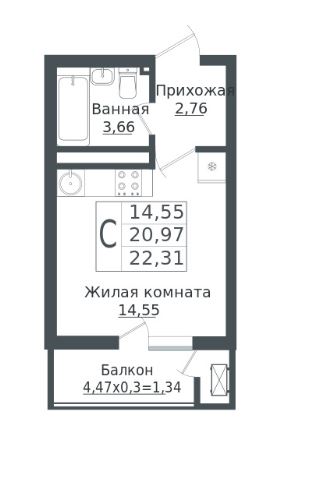 Студия в Литер 1