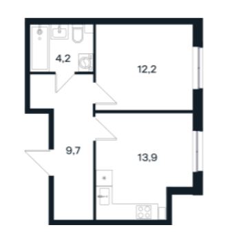 Однокомнатная в Литер 13 очередь 3