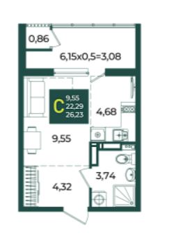 Студия в Дом 10 очередь 3
