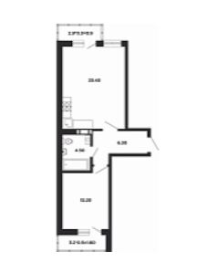 Однокомнатная в Литер 12