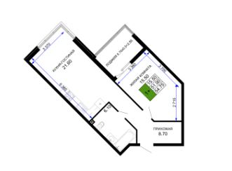 Однокомнатная в Литер 2 