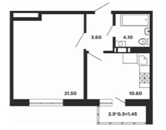 Однокомнатная в Литер 12