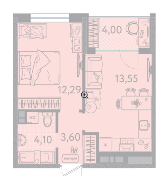 Однокомнатная в Литер 6 очередь 2