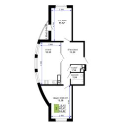 Двухкомнатная в Литер 11