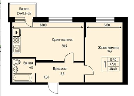 Однокомнатная в Литер 8