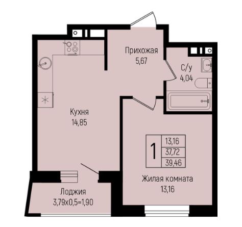 Однокомнатная в 2 Очередь