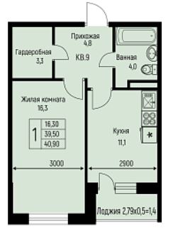 Однокомнатная в Литер 8