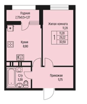 Однокомнатная в Литер 3