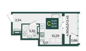 Студия в Дом 9 очередь 3