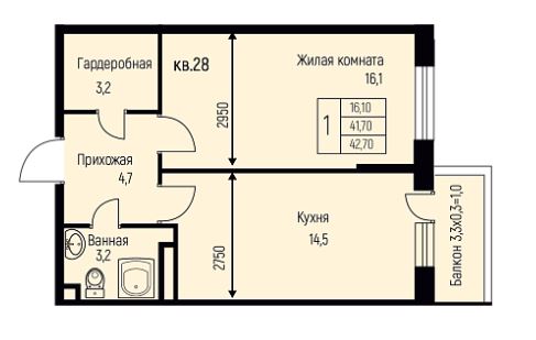 Однокомнатная в Литер 11