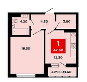 Однокомнатная в Литер 16