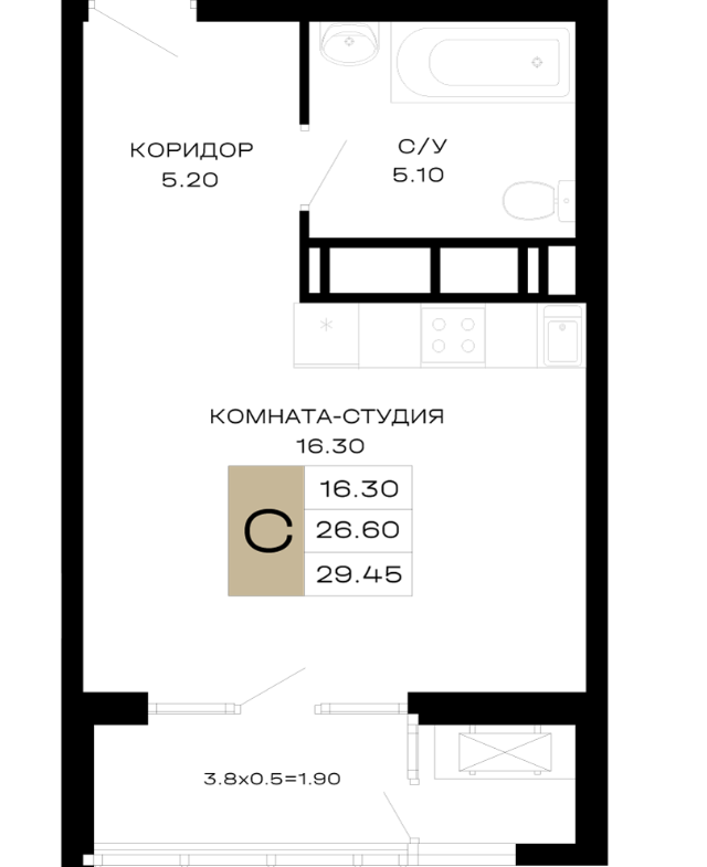 Студия в Литер 1