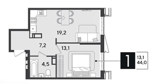 Однокомнатная в Литер 23