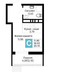 Студия в Очередь 1 Литер 3