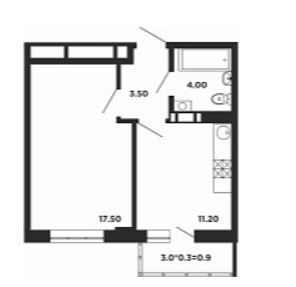 Однокомнатная в Литер 12